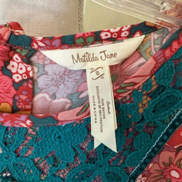 Matilda Jane Freshly Baked Pies Floral Tunic Top Blouse Size 8 - Picture 4 of 5